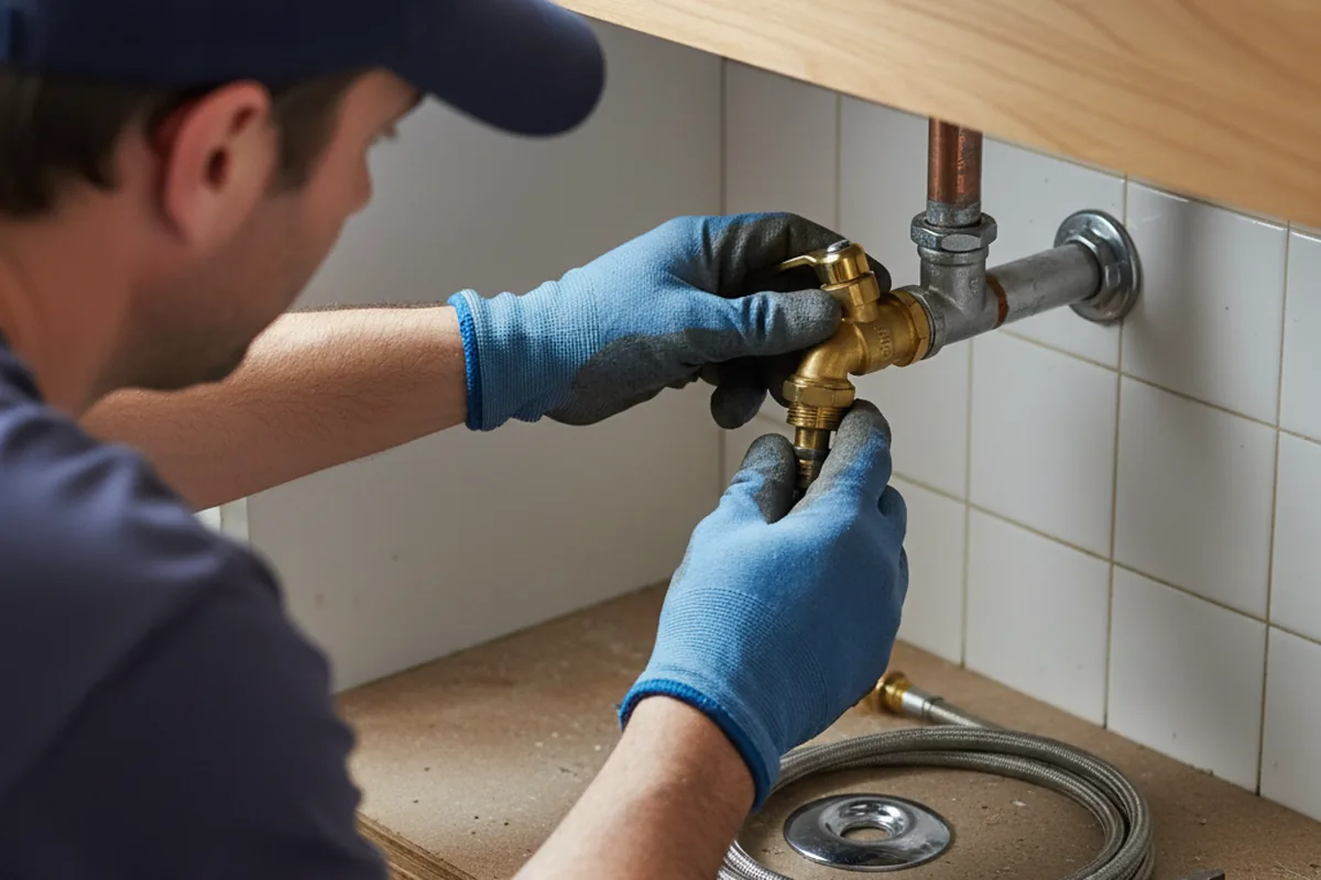 Shutoff valve and fitting work during Burst Pipe Repair in Magnolia